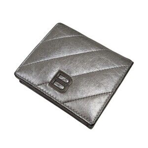 Balenciaga CRASH Bi fold Wallet Silver Balenciaga